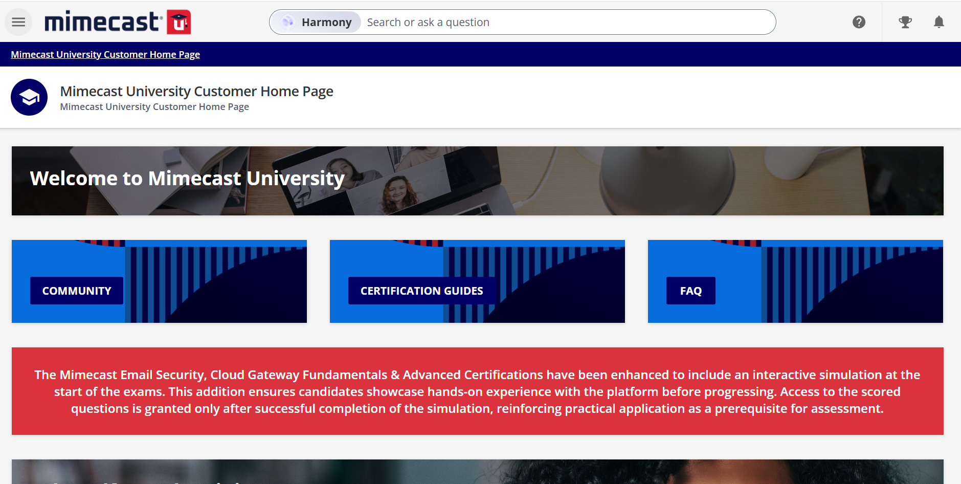 Mimecast uni homepage screenshot.png