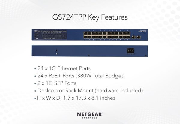 NETGEAR GS724TPP - podstawowe paraametry