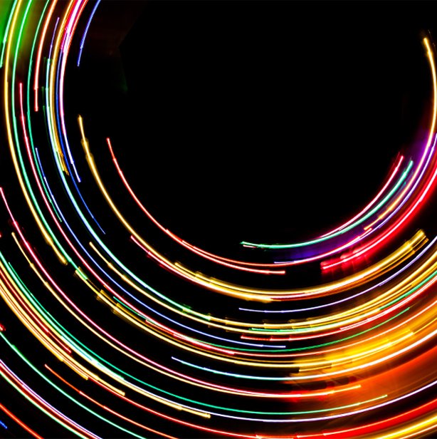 around the clock light trail spiral